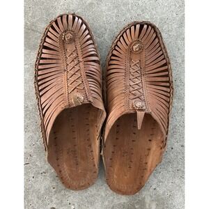 Handmade Genuine Leather Kolhapuri Slides Slippers Ethnic Men's 6 Women's 7.5
